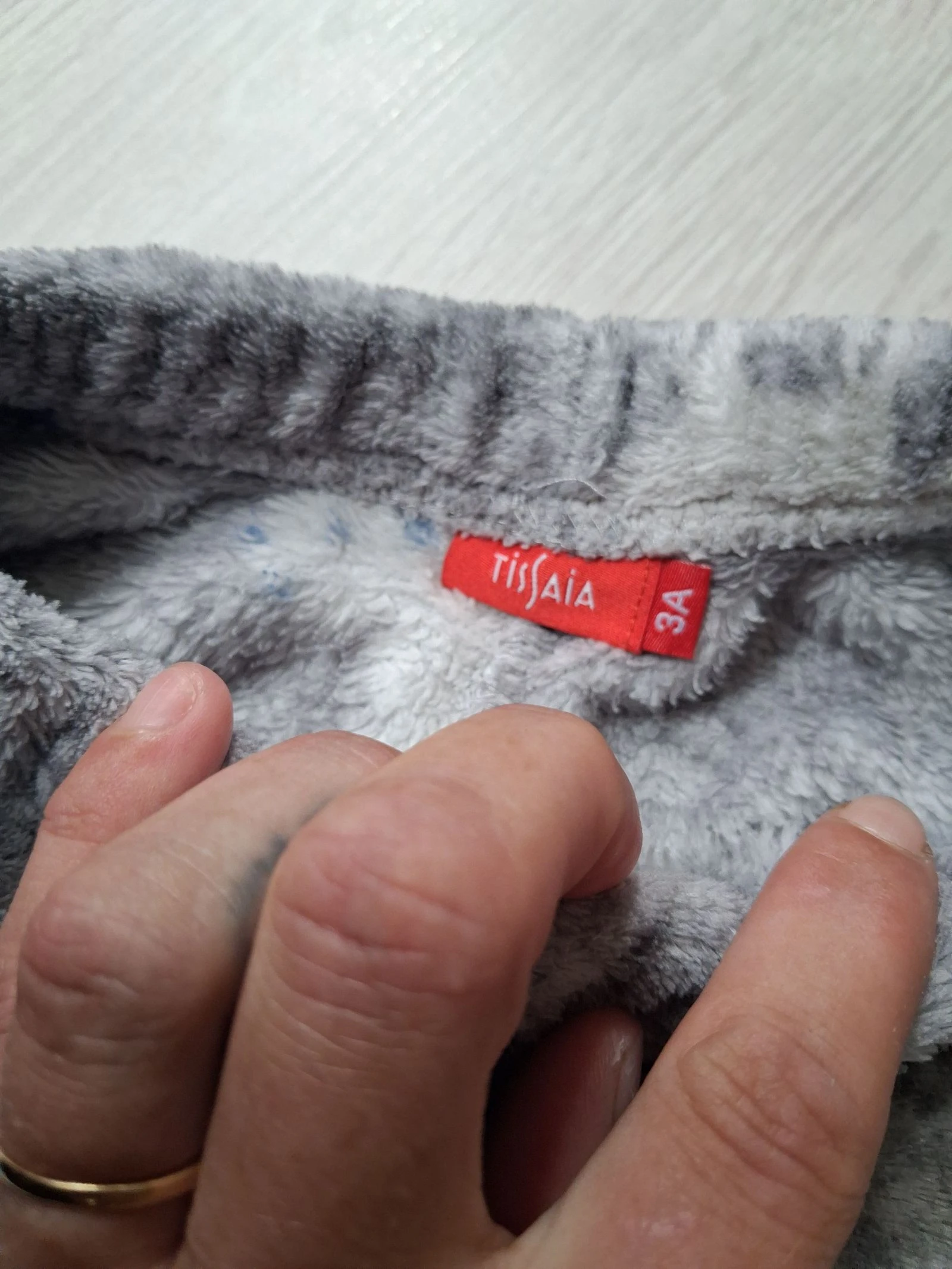 Pijama de lã para menino 3 anos Tissaia - Cinza com motivos de animais inverno (urso, alce) – photo 7